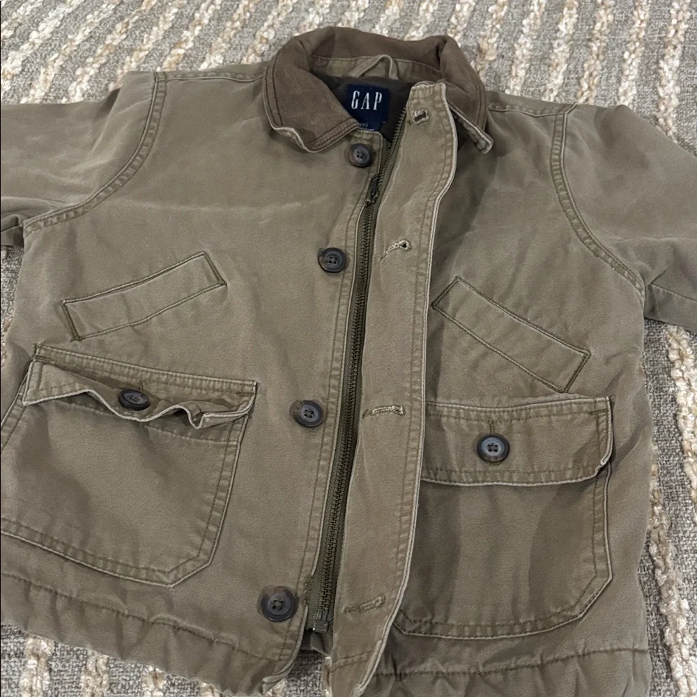 GAP Chore boys Tan Button‎ Up Canvas Barn Coat Jacket Size XXS